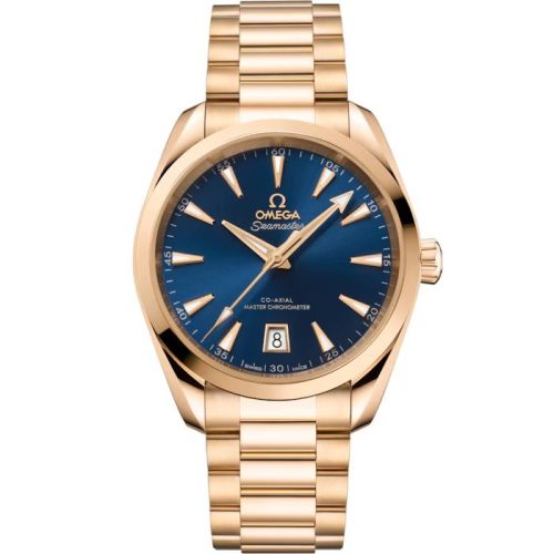 Omega Seamaster Aqua Terra 150M Shades Master Chronometer 38 Moonshine Gold / Blue / Bracelet 220.50.38.20.03.001