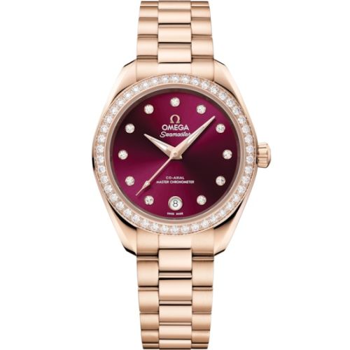 Omega Seamaster Aqua Terra 150M Master Co-Axial 30 Sedna Gold - Diamond / Burgundy 220.55.30.20.61.001