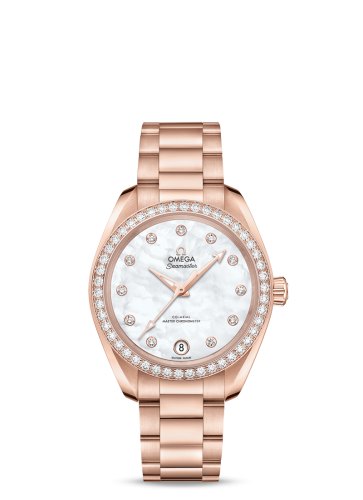 Omega Seamaster Aqua Terra 150M Master Chronometer 34 Sedna Gold / Diamond / MOP / Bracelet 220.55.34.20.55.001