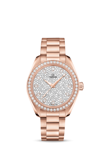 Omega Seamaster Aqua Terra 150M Master Chronometer 34 Sedna Gold / Diamond / Snow Diamond / Bracelet 220.55.34.20.99.003