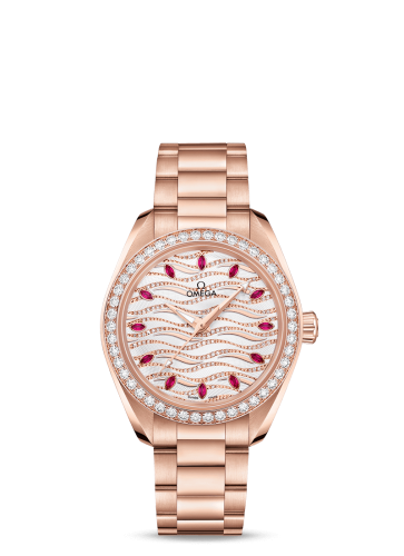 Omega Seamaster Aqua Terra 150M Master Chronometer 34 Sedna Gold / Diamond / Wave Ruby / Bracelet 220.55.34.20.99.004
