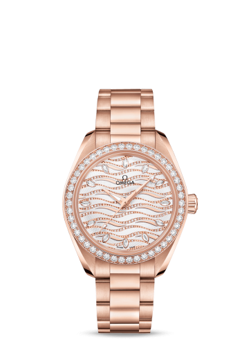 Omega Seamaster Aqua Terra 150M Master Chronometer 34 Sedna Gold / Diamond / Wave Diamond / Bracelet 220.55.34.20.99.006