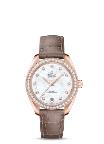 Omega Seamaster Aqua Terra 150M Master Chronometer 34 Sedna Gold / Diamond / MOP / Alligator 220.58.34.20.55.001