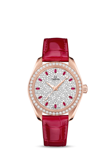 Omega Seamaster Aqua Terra 150M Master Chronometer 34 Sedna Gold / Diamond / Snow Ruby / Alligator 220.58.34.20.99.001