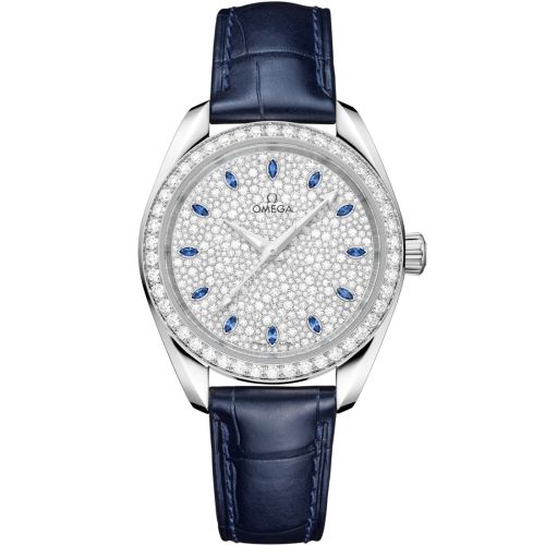 Omega Seamaster Aqua Terra 150M Master Chronometer 34 Canopus Gold - Diamond / Snow Sapphire / Alligator 220.58.34.20.99.007