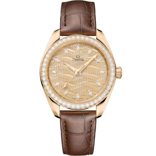 Omega Seamaster Aqua Terra 150M Master Chronometer 34 Moonshine Gold - Diamond / Champagne 220.58.34.20.99.008