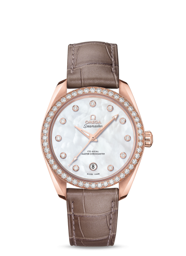 Omega Seamaster Aqua Terra 150M Master Chronometer 38 Sedna Gold / Diamond / MOP / Alligator 220.58.38.20.55.001