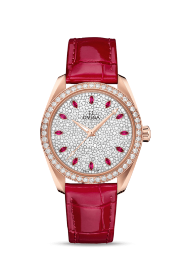Omega Seamaster Aqua Terra 150M Master Chronometer 38 Sedna Gold / Diamond / Snow Ruby / Alligator 220.58.38.20.99.001
