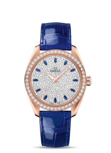 Omega Seamaster Aqua Terra 150M Master Chronometer 38 Sedna Gold / Diamond / Snow Sapphire / Alligator 220.58.38.20.99.002