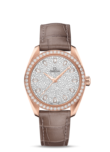 Omega Seamaster Aqua Terra 150M Master Chronometer 38 Sedna Gold / Diamond / Snow Diamond / Alligator 220.58.38.20.99.003
