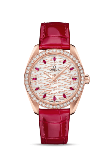 Omega Seamaster Aqua Terra 150M Master Chronometer 38 Sedna Gold / Diamond / Wave Ruby / Alligator 220.58.38.20.99.004