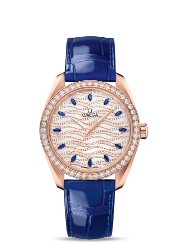 Omega Seamaster Aqua Terra 150M Master Chronometer 38 Sedna Gold / Diamond / Wave Sapphire / Alligator 220.58.38.20.99.005
