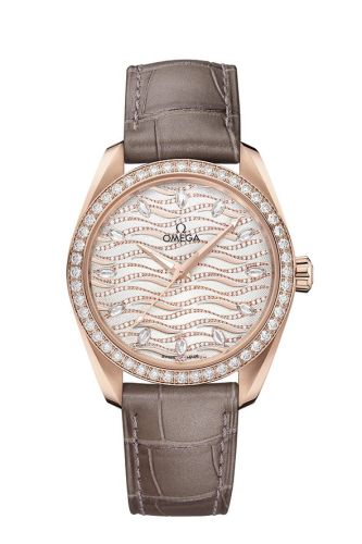 Omega Seamaster Aqua Terra 150M Master Chronometer 38 Sedna Gold / Diamond / Wave Diamond / Alligator 220.58.38.20.99.006
