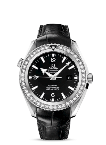 Omega Seamaster Planet Ocean 600M Co-Axial 45.5 Stainless Steel / Diamond / Black / Alligator 222.18.46.20.01.001