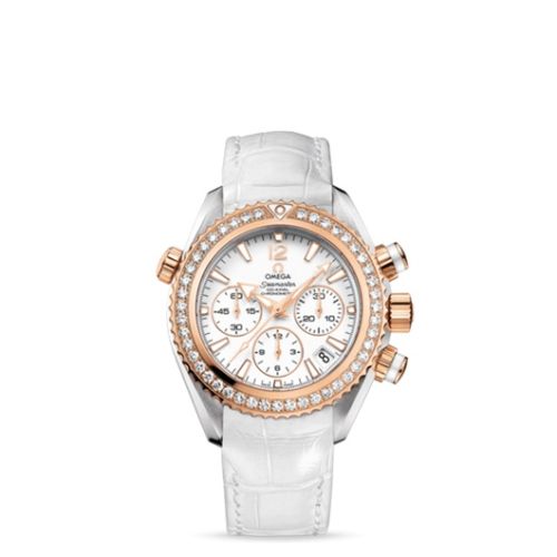 Omega Seamaster Planet Ocean 600M Co-Axial 37.5 Chronograph Stainless Steel / Red Gold / Diamond / White / Alligator 222.28.38.50.04.001