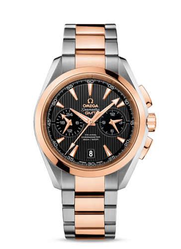 Omega Seamaster Aqua Terra 150M Co-Axial 43 GMT Chronograph Stainless Steel / Red Gold / Grey / Bracelet 231.20.43.52.06.001