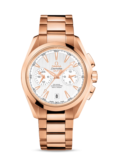 Omega Seamaster Aqua Terra 150M Co-Axial 43 GMT Chronograph Red Gold / Silver / Bracelet 231.50.43.52.02.001