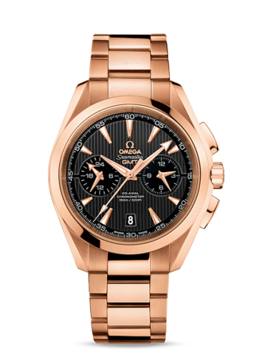 Omega Seamaster Aqua Terra 150M Co-Axial 43 GMT Chronograph Red Gold / Grey / Bracelet 231.50.43.52.06.001