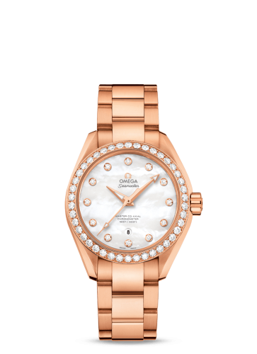 Omega Seamaster Aqua Terra 150M Master Co-Axial 34 Sedna Gold / Diamond / MOP / Bracelet 231.55.34.20.55.003