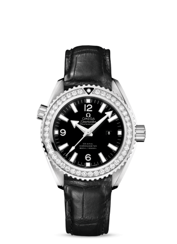 Omega Seamaster Planet Ocean 600M Co-Axial 37.5 Stainless Steel / Diamond / Black / Alligator 232.18.38.20.01.001