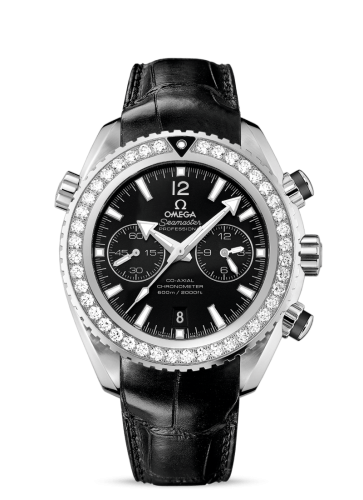 Omega Seamaster Planet Ocean 600M Co-Axial 45.5 Chronograph Stainless Steel / Diamond / Black / Alligator 232.18.46.51.01.001