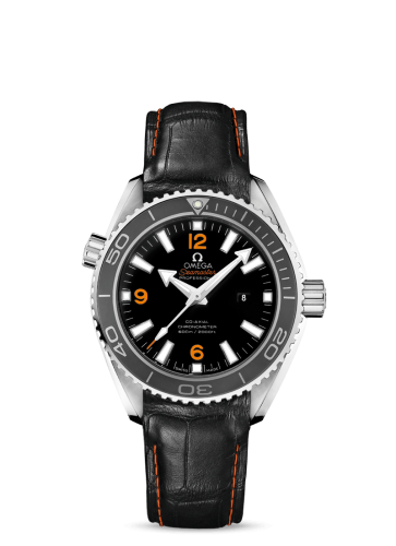 Omega Seamaster Planet Ocean 600M Co-Axial 37.5 Stainless Steel / Orange Numerals / Alligator 232.33.38.20.01.002