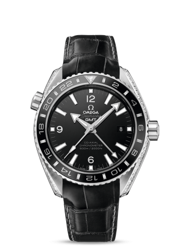 Omega Seamaster Planet Ocean 600M Co-Axial 43.5 GMT Platinum / Diamond / Black / Alligator 232.98.44.22.01.001