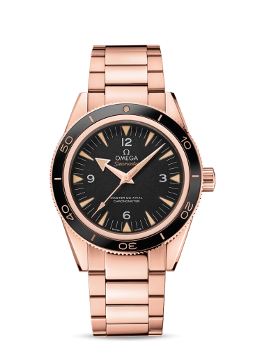 Omega Seamaster 300 Master Co-Axial Sedna Gold / Black / Bracelet 233.60.41.21.01.001