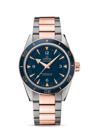 Omega Seamaster 300 Master Co-Axial Titanium / Sedna Gold / Blue / Bracelet 233.60.41.21.03.001