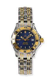 Omega Seamaster Diver 300M Quartz 28 Stainless Steel / Yellow Gold / Blue / Bracelet 2382.80.00