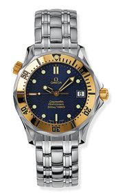 Omega Seamaster Diver 300M Quartz 36.25 Stainless Steel / Yellow Gold / Blue / Bracelet 2462.80.00