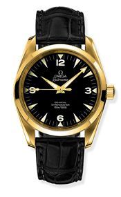 Omega Seamaster Aqua Terra 150M Co-Axial 39.2 Railmaster Yellow Gold / Brown Alligator / China Train 2608.52.31