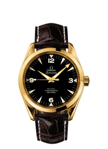 Omega Seamaster Aqua Terra 150M Co-Axial 39.2 Railmaster Yellow Gold / Brown Alligator / China 2608.52.37