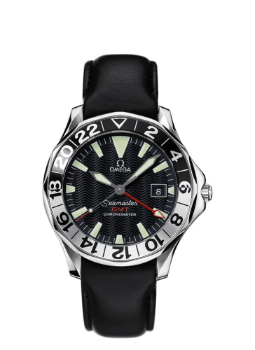 Omega Seamaster Diver 300M Automatic 41 GMT Stainless Steel / Black / Leather 2834.50.96