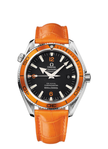 Omega Seamaster Planet Ocean 600M Co-Axial 42 Stainless Steel / Orange / Alligator Short 2909.50.48