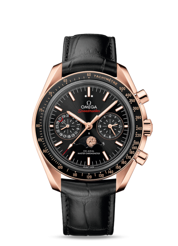 Omega Speedmaster Moonphase Chronograph Master Chronometer Sedna Gold / Black 304.63.44.52.01.001