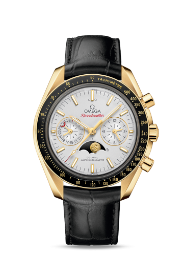 Omega Speedmaster Moonphase Chronograph Master Chronometer Yellow Gold / Silver 304.63.44.52.02.001