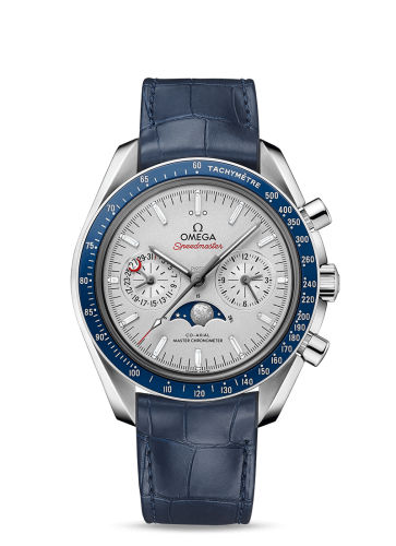 Omega Speedmaster Moonphase Chronograph Master Chronometer Platinum / Silver / Diamond 304.93.44.52.99.004