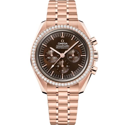 Omega Speedmaster Professional Moonwatch 3861 Sedna Gold - Diamond / Brown / Bracelet 310.55.42.50.13.001