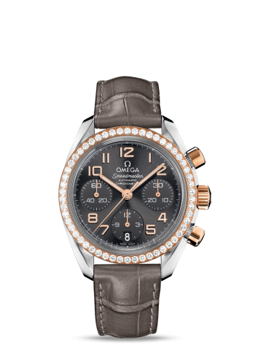 Omega Speedmaster Date 38 Stainless Steel / Red Gold / Diamond / Grey 324.28.38.40.06.001