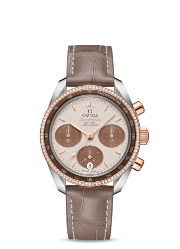 Omega Speedmaster Co-Axial 38 Stainless Steel / Sedna Gold / Diamond / Cappuccino 324.28.38.50.02.002