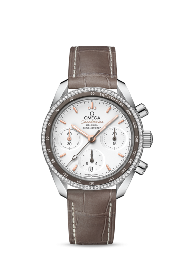 Omega Speedmaster Co-Axial 38 Stainless Steel / Diamond / Silver / Strap 324.38.38.50.02.001