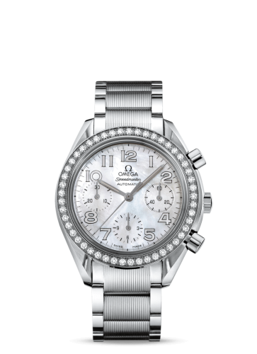Omega Speedmaster Reduced Ladies Stainless Steel / Diamond / MOP-Silver / Bracelet 3535.70.00