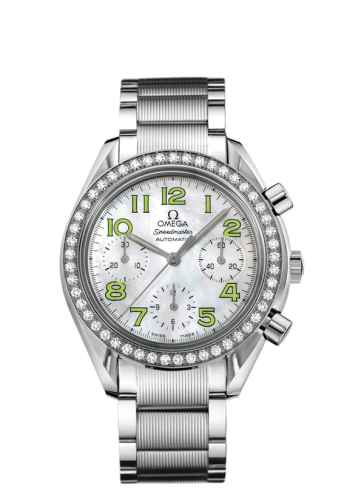 Omega Speedmaster Reduced Ladies Stainless Steel / Diamond / MOP / Green / Bracelet 3535.72.00