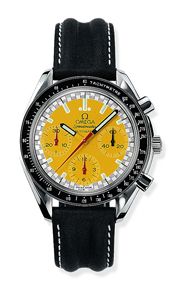 Omega Speedmaster Reduced Stainless Steel / Yellow / Strap / Schumacher 3810.12.06