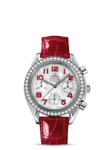 Omega Speedmaster Reduced Ladies Stainless Steel / Diamond / MOP / Red 3835.79.40
