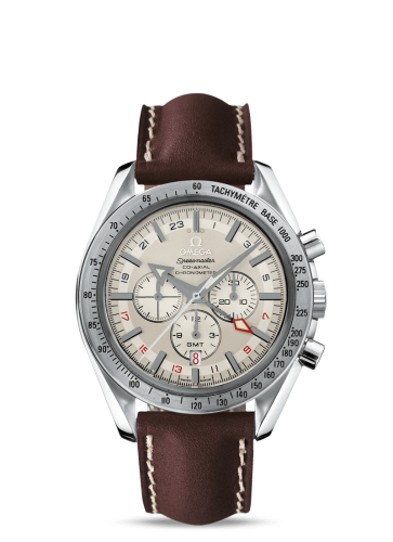Omega Speedmaster Broad Arrow Co-Axial GMT Stainless Steel / White 3881.30.37