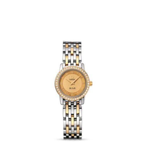 Omega De Ville Prestige Quartz 22 Stainless Steel / Yellow Gold / Diamond / Champagne / Bracelet 413.25.22.60.08.001