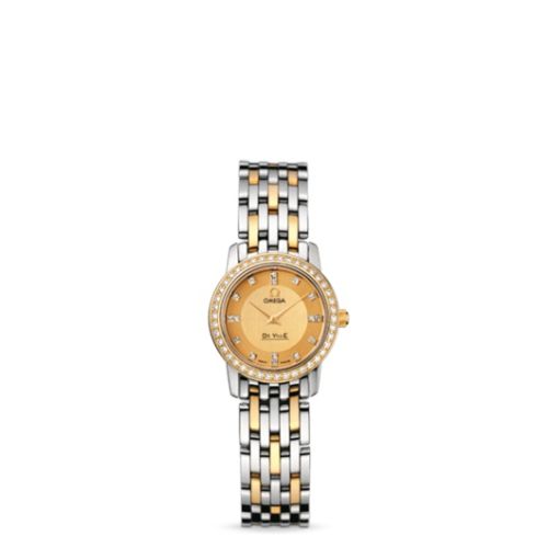 Omega De Ville Prestige Quartz 22 Stainless Steel / Yellow Gold / Diamond / Champagne / Bracelet 413.25.22.60.58.001