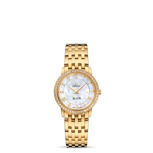 Omega De Ville Prestige Quartz 27 Yellow Gold / Diamond / MOP / Bracelet 413.55.27.60.05.001